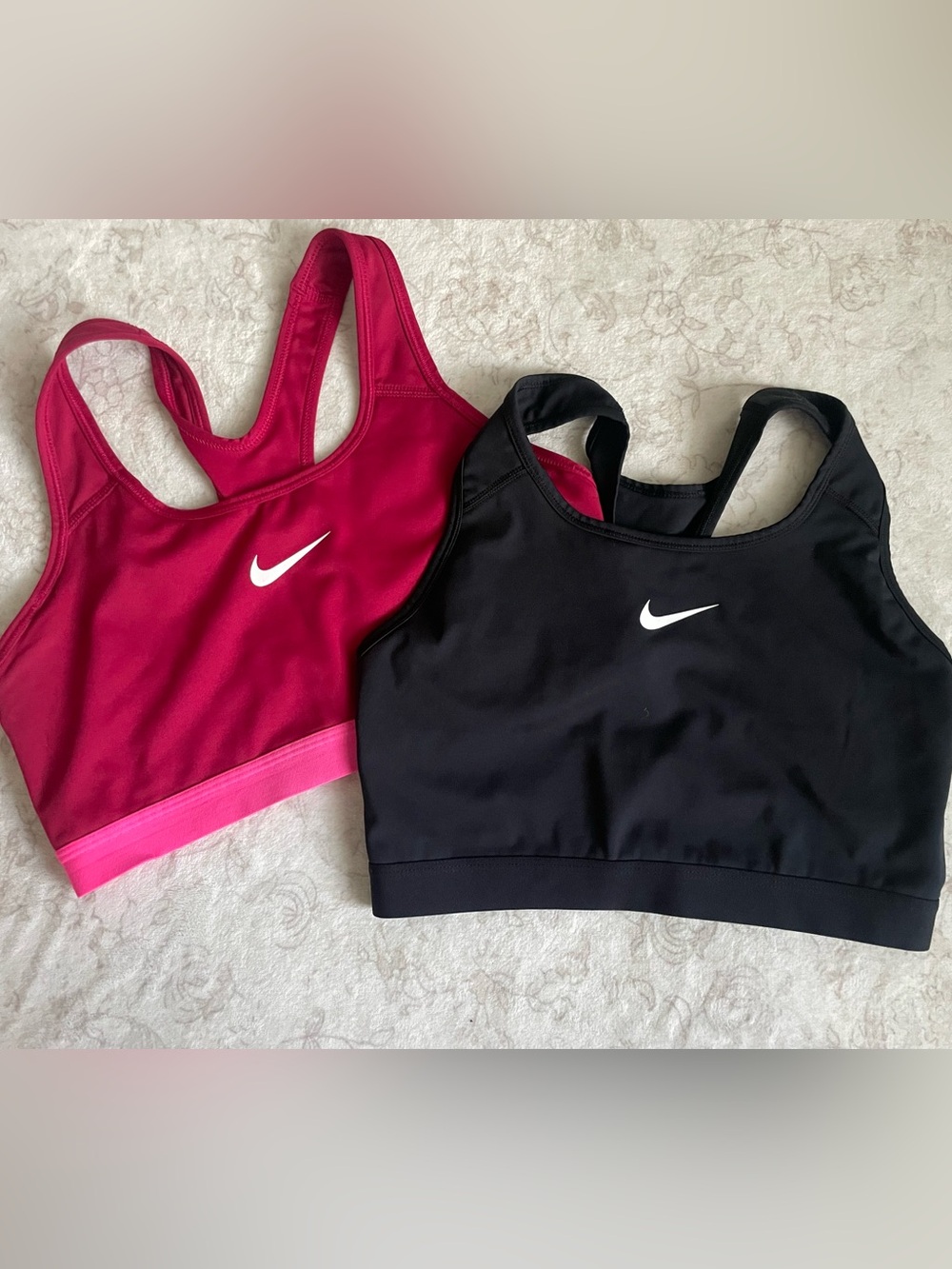 Nike Set of 2 Women's Racerback Sports Bras - Black & Magenta
